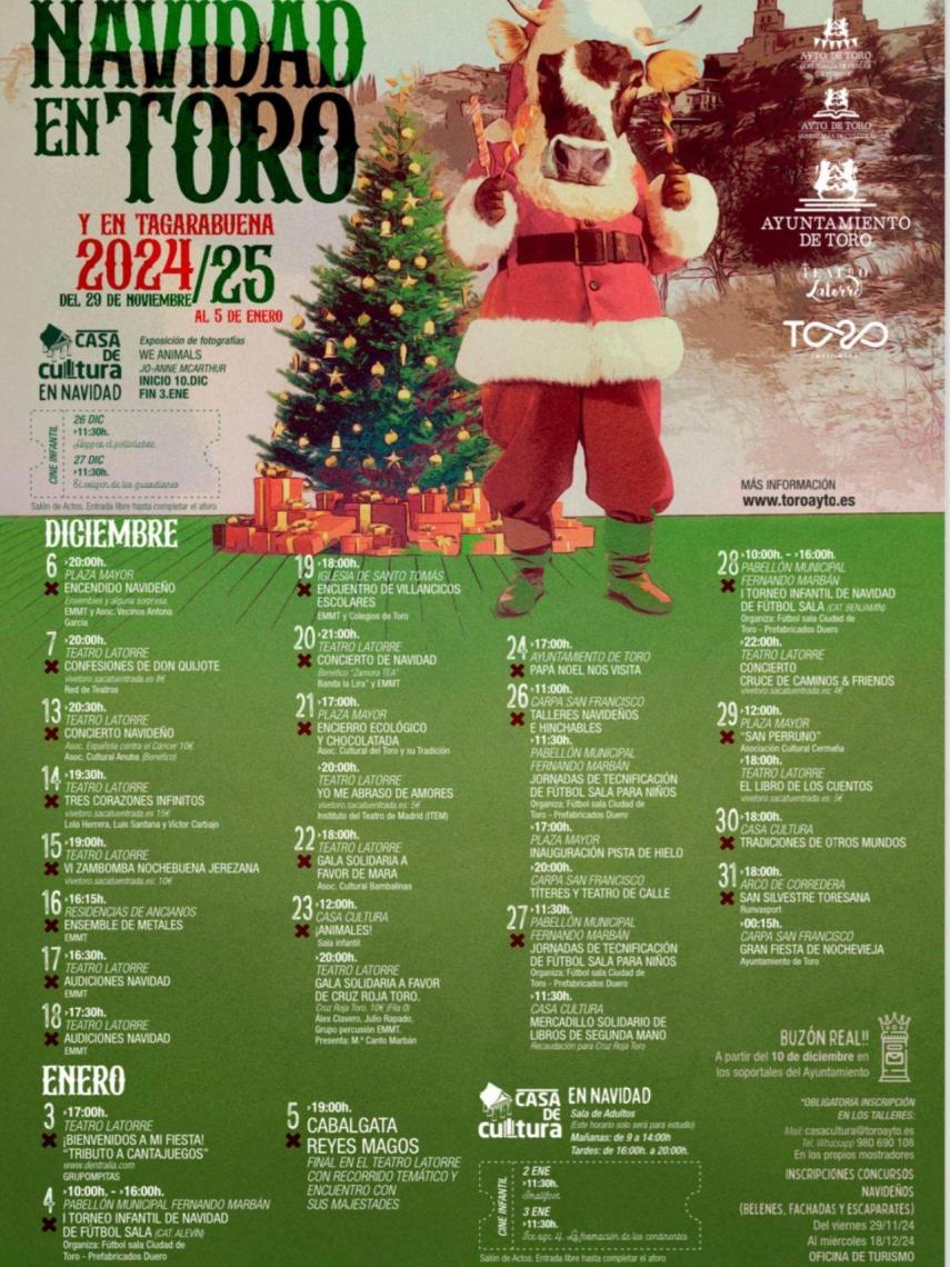 Cartel de la programación de Navidad en Toro