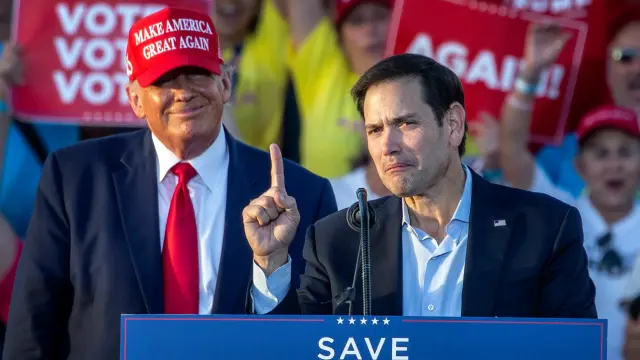 El presidente electo de los EEUU, Donald Trump, junto al próximo secretario de Estado, Marco Rubio, en un mitin durante la campaña electoral el pasado mes.