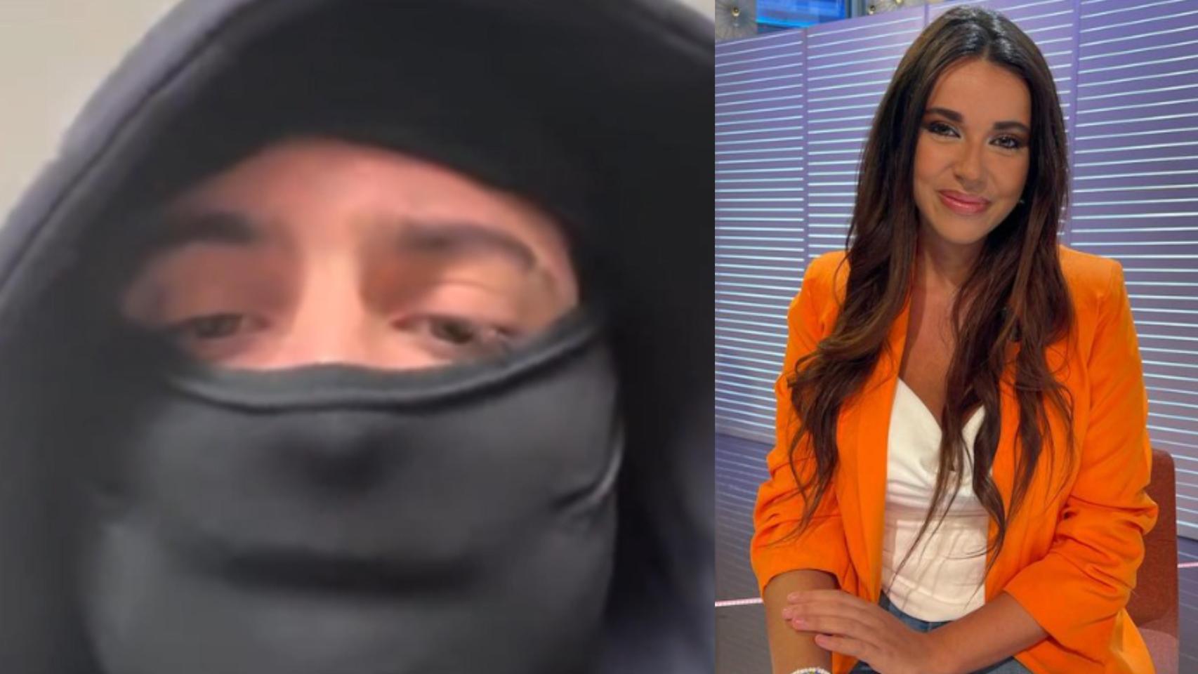 Captura del vídeo del joven enmascarado y la salmantina Sarah Santaolalla en una imagen de redes sociales