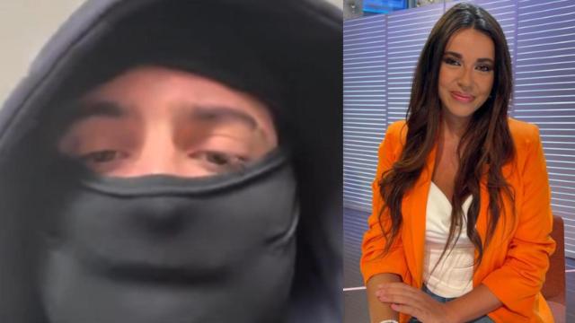 Captura del vídeo del joven enmascarado y la salmantina Sarah Santaolalla en una imagen de redes sociales