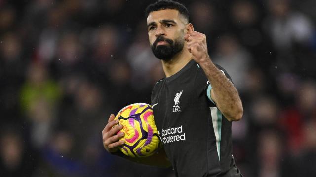 Mohamed Salah celebra un gol con el Liverpool.