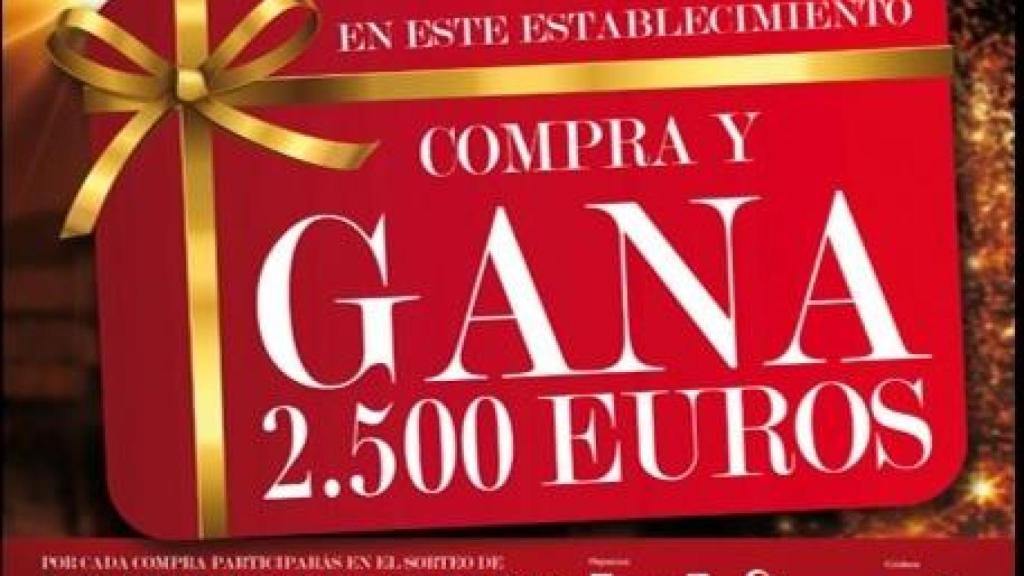 El cartel de la campaña 'Compra y Gana'.