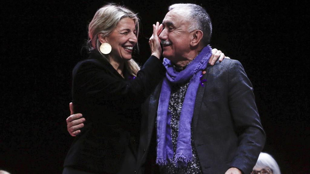 Yolanda Díaz y Pepe Álvarez, en el Congreso de UGT.