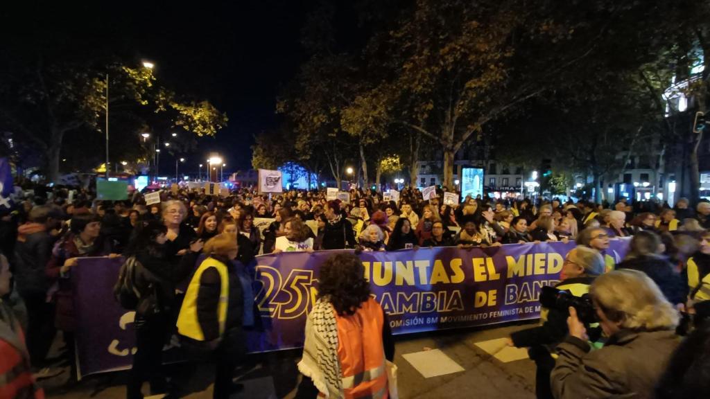 Cabecera de la manifestación de la Comisión 8M por el 25N.