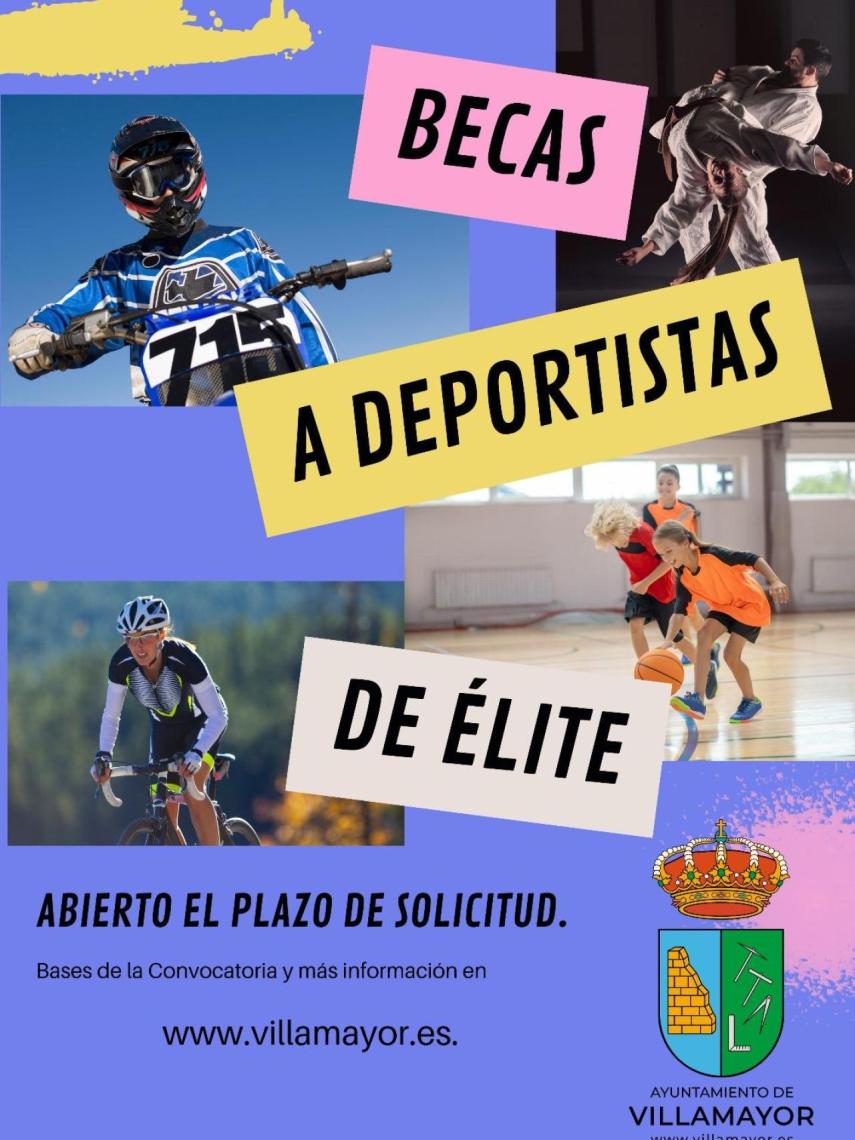 Cartel de subvenciones para deportistas en Villamayor