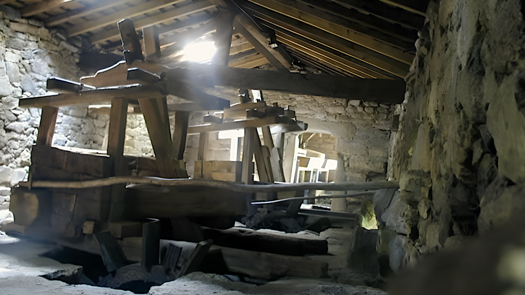 Interior de uno de los batanes.