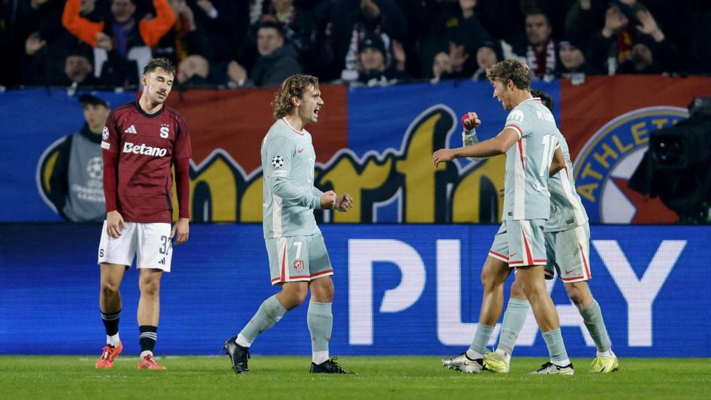 Griezmann celebra su gol ante el Sparta de Praga.