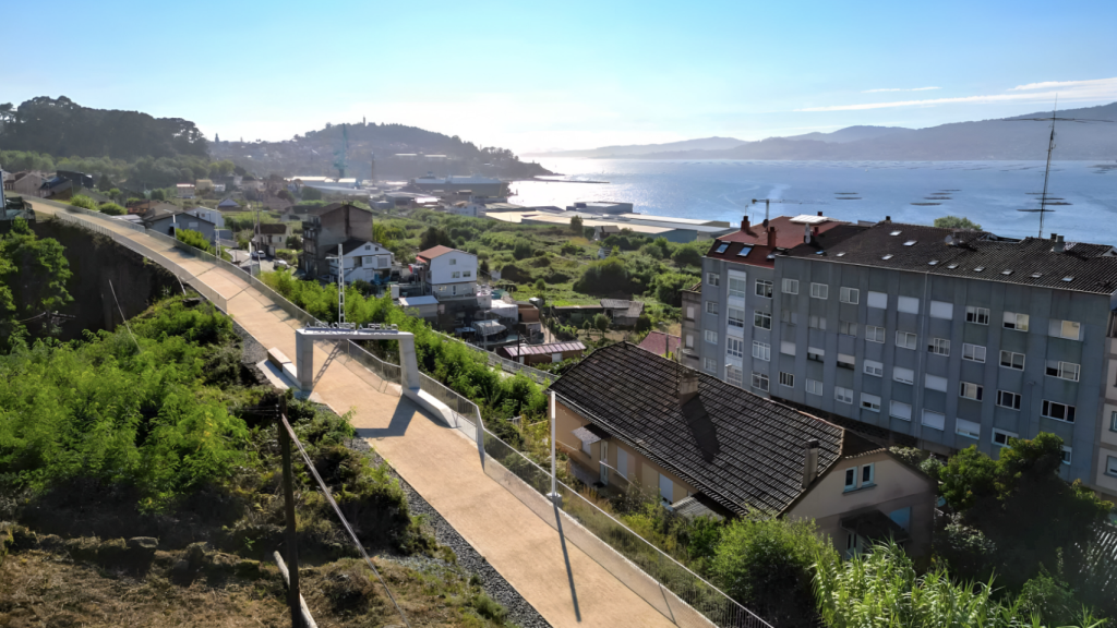 Vista panorámica de la Vía Verde de Vigo