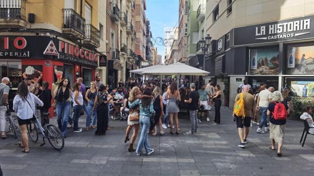 La zona de ocio de Castaños, este octubre.