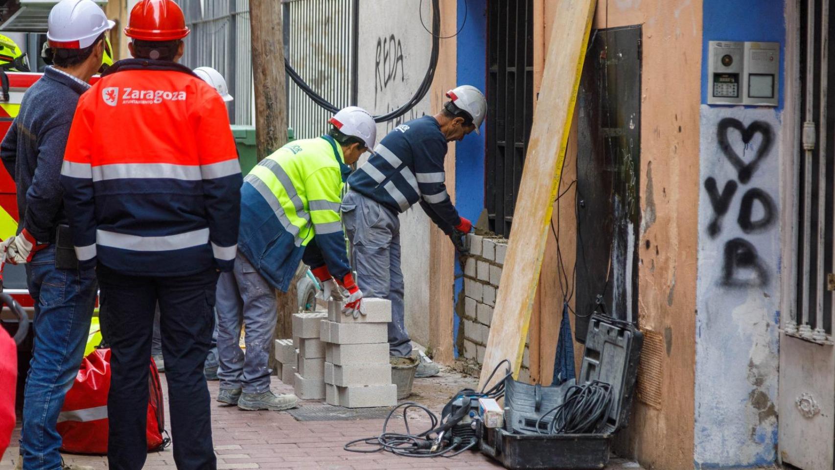 Foto de archivo del desalojo de un edificio okupado en la calle Pignatelli, en Zaragoza