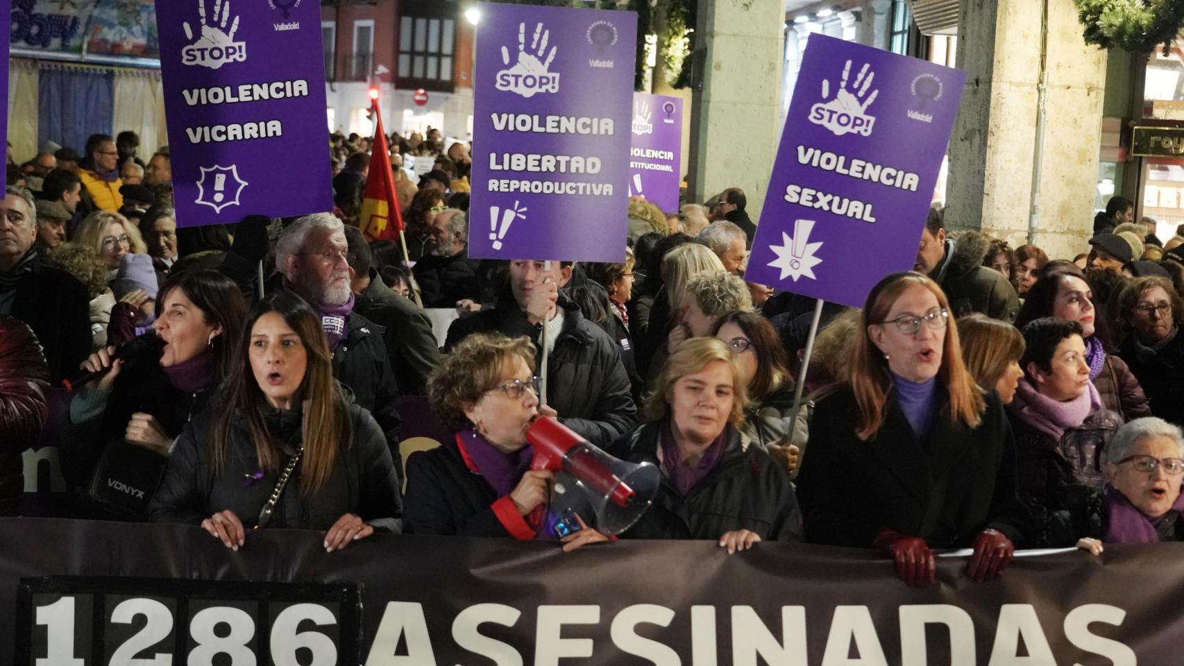 Miles de personas se manifiestan en Valladolid por el Día Intercional de la Eliminación de la Violancia Contra las Mujeres.