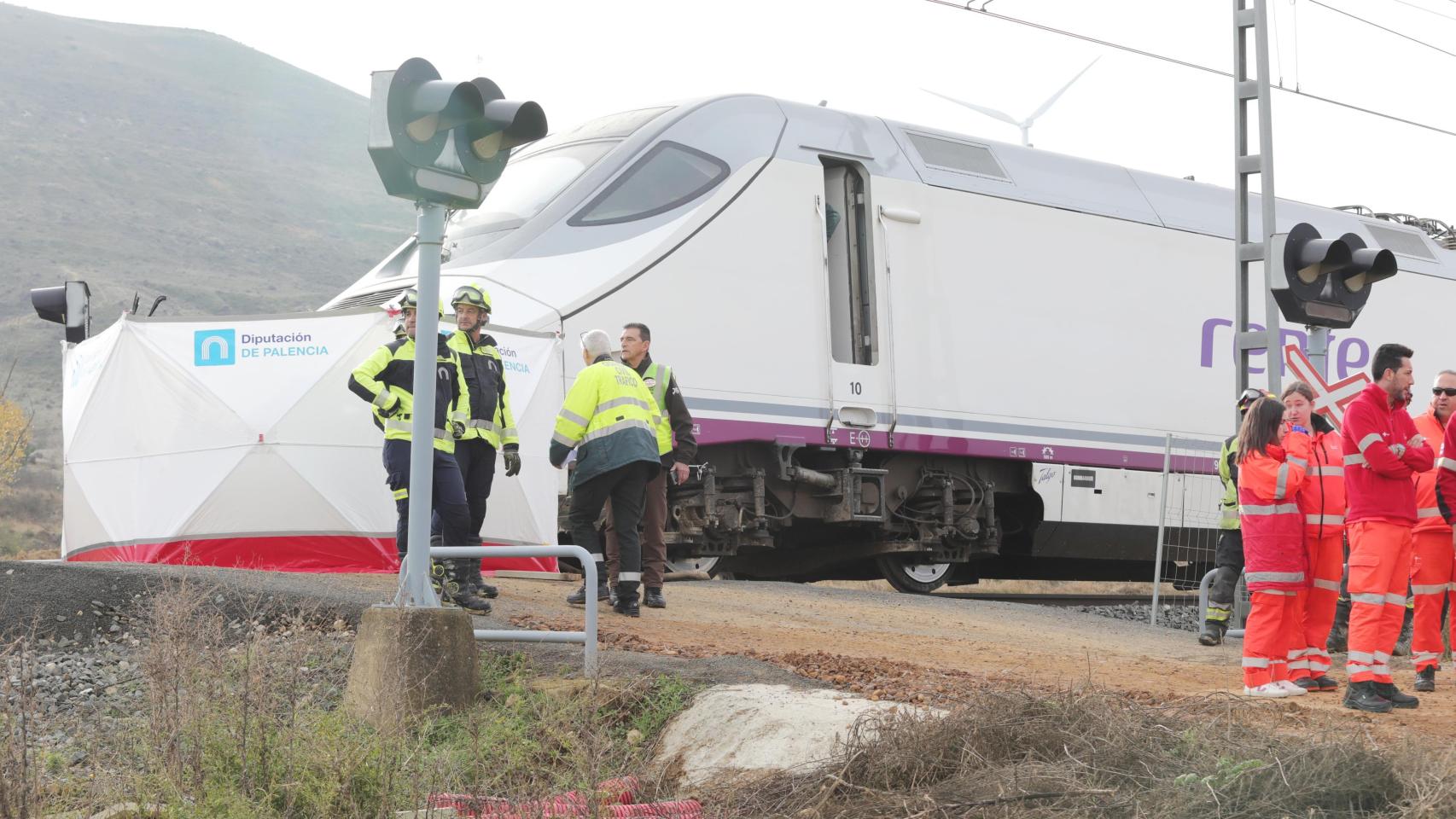 Accidente de tren en Husillos donde han fallecidos dos operarios