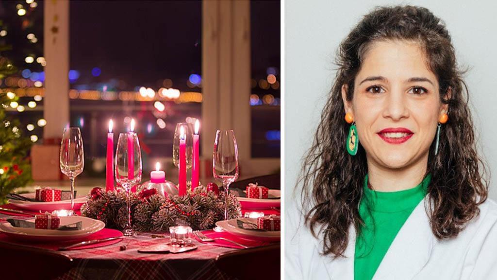 Una cena de Navidad y Naiara Carretero, presidenta del Colegio Profesional de Dietistas-Nutricionistas de Castilla y León