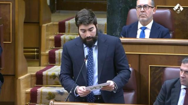 El diputado toledano Manuel Mariscal, este jueves durante su intervención en el Congreso.