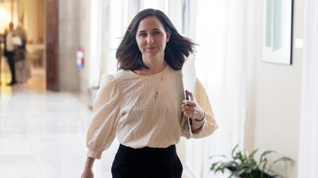 La secretaria general de Podemos, Ione Belarra, a su llegada a una reunión de la Junta de Portavoces en el Congreso.