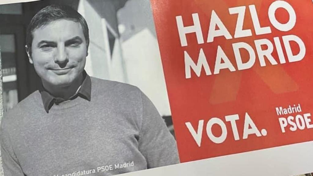 Imagen del cartel para que se votara a Juan Lobato en las pasadas elecciones.