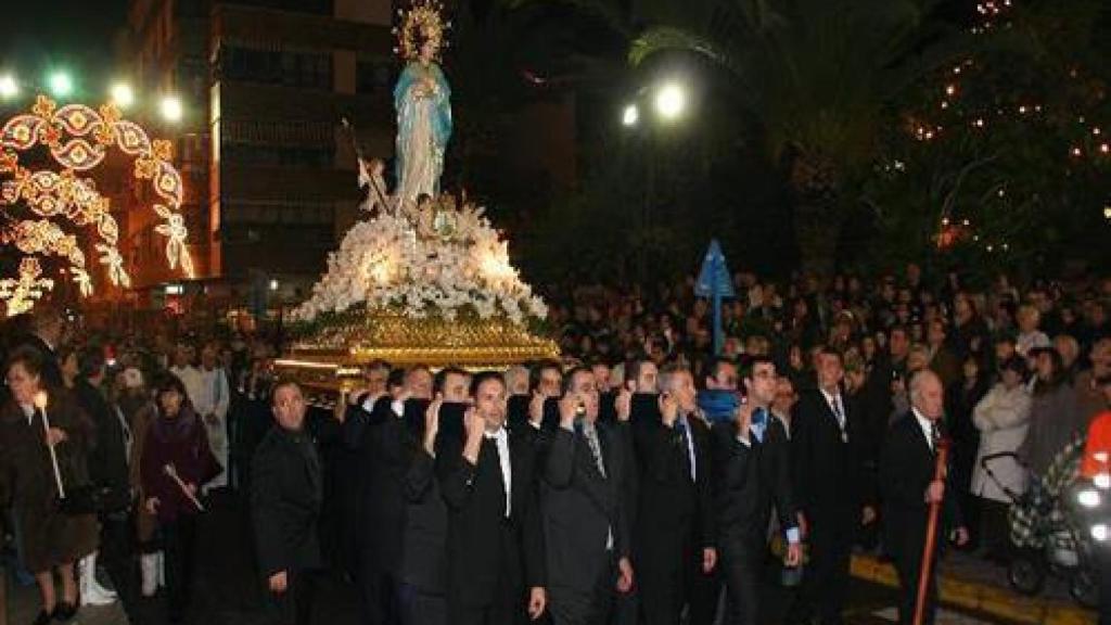 Procesión en Torrevieja de la Inmaculada Concepción.