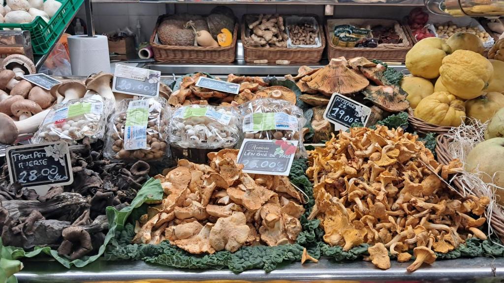 Algunas de las setas que tienen las 'Hijas de Nemesio' en el Mercado Central.