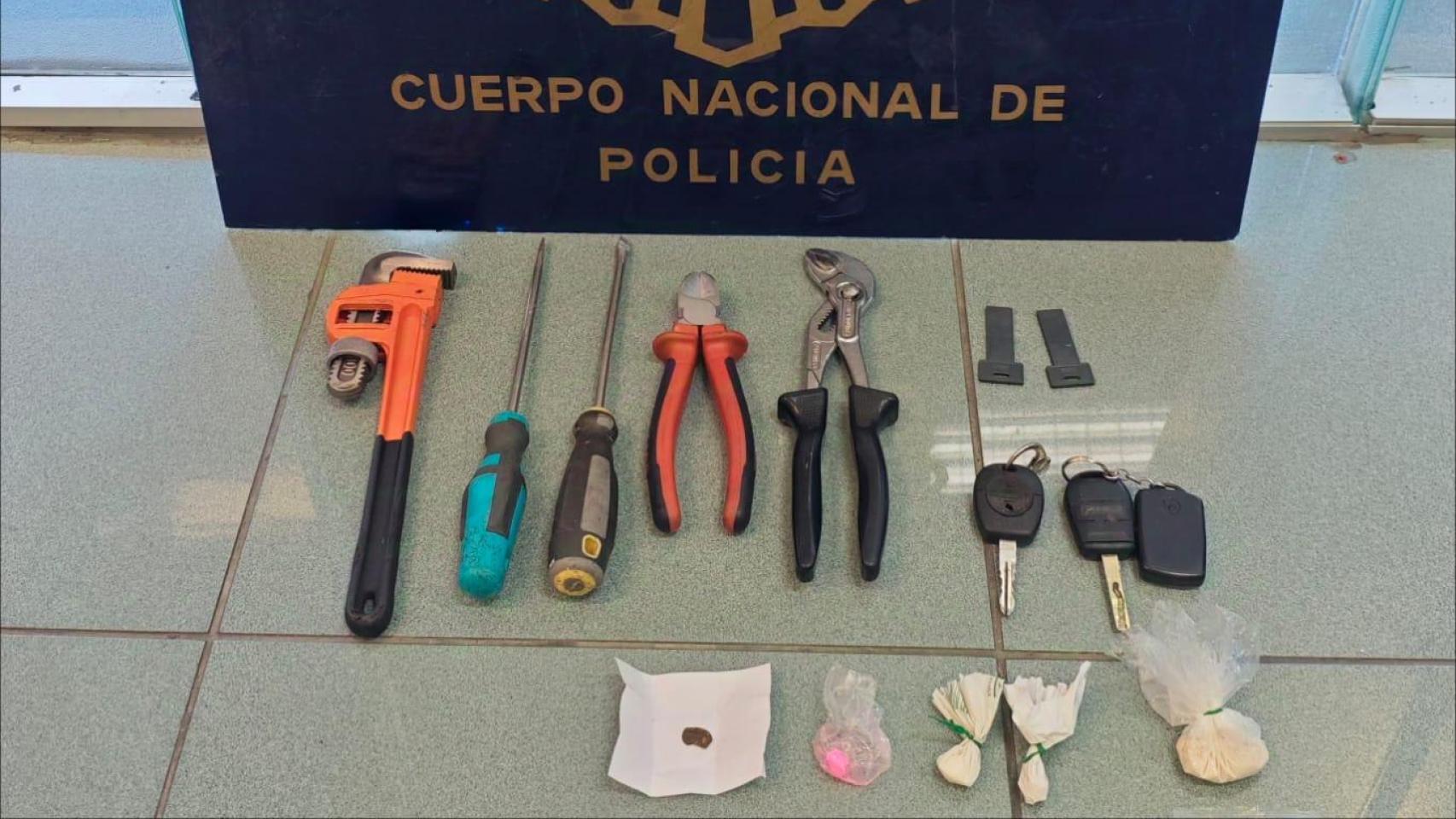 Elementos incautados por la Policía Nacional de Zamora