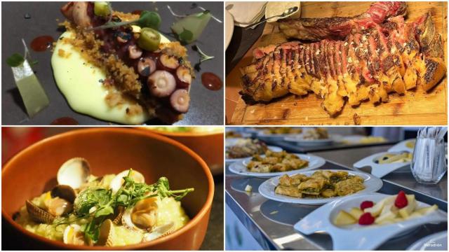 Algunos platos de restaurantes Bib Gourmand en Galicia