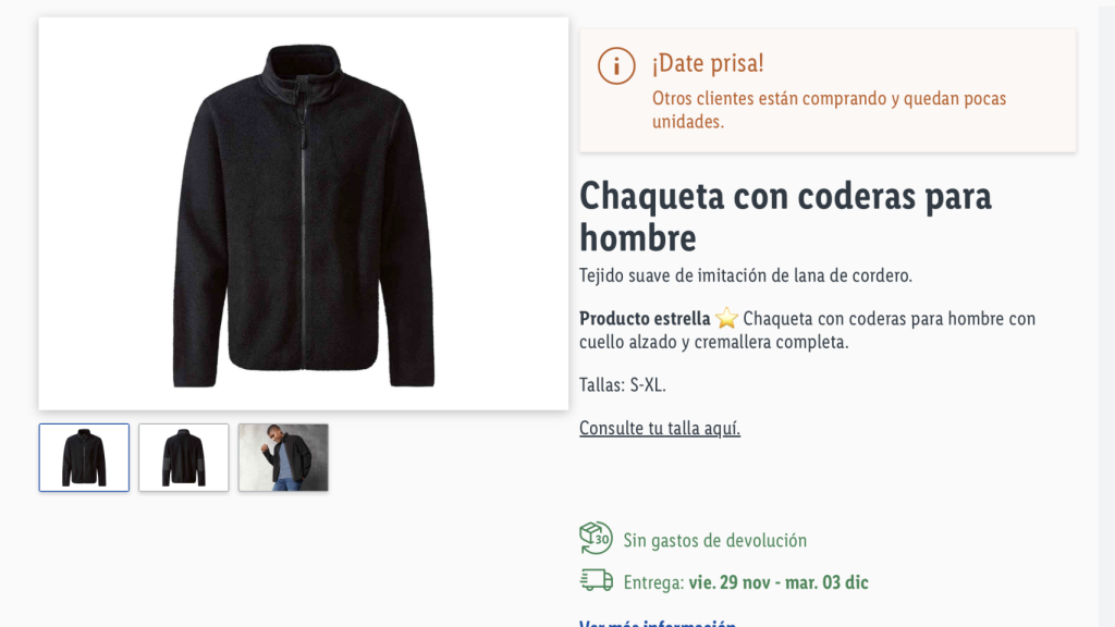 Chaqueta con coderas para hombre.