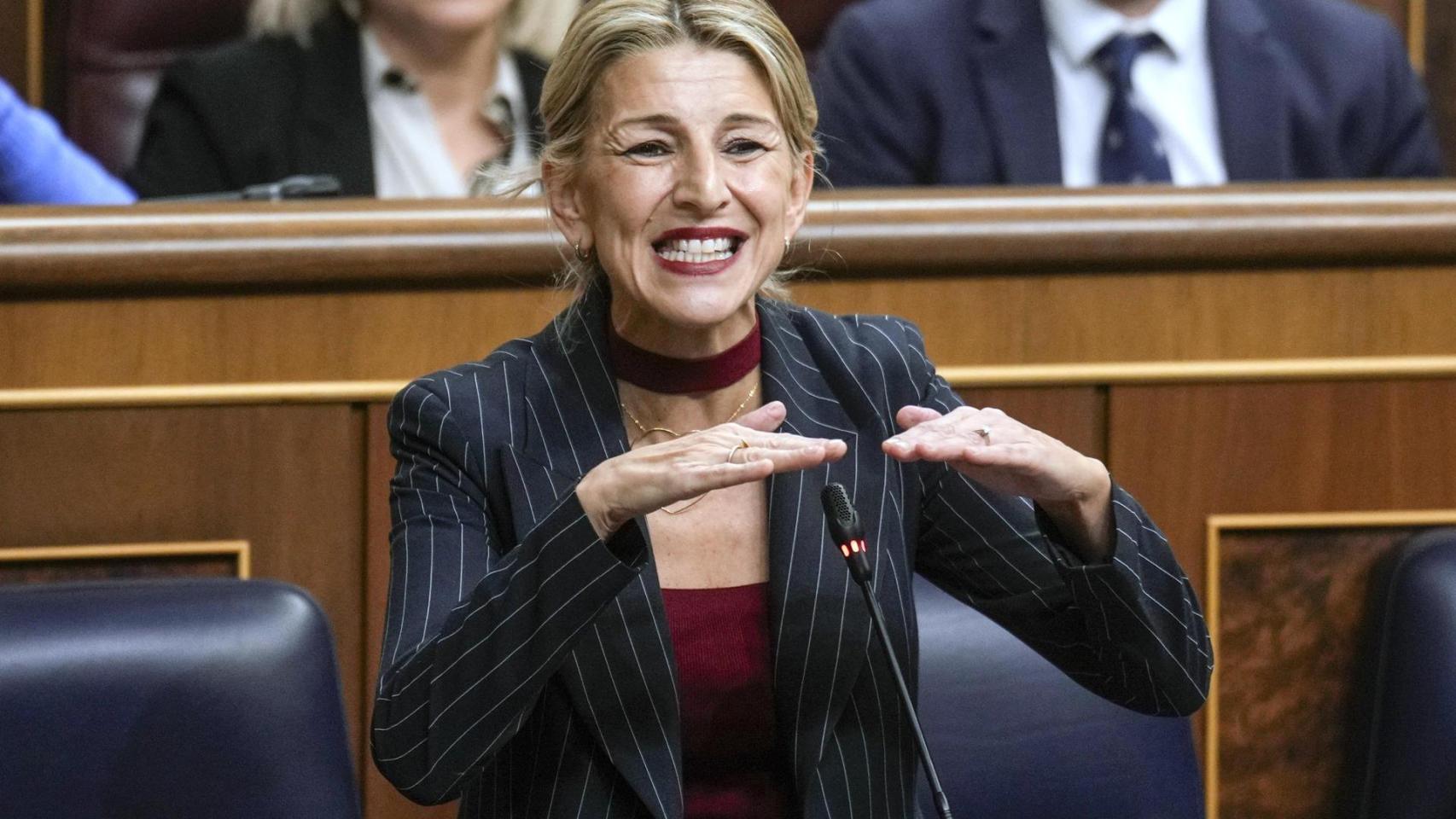 Yolanda Díaz, este miércoles, en el Congreso de los Diputados