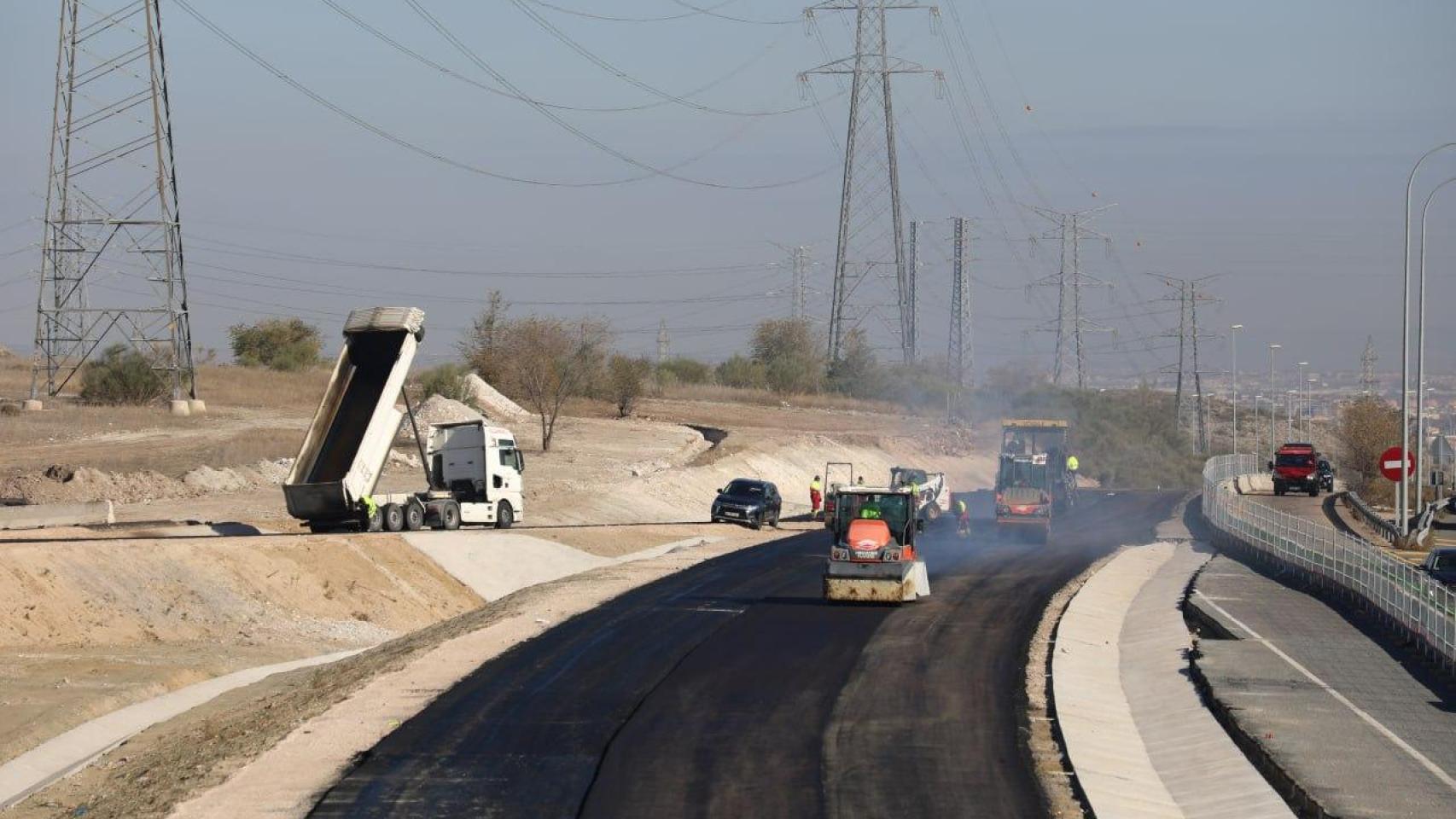 Estado actual de las obras de enlace con la M-50 del municipio de Rivas.