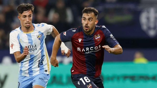 David Larrubia durante el Levante UD vs. Málaga CF