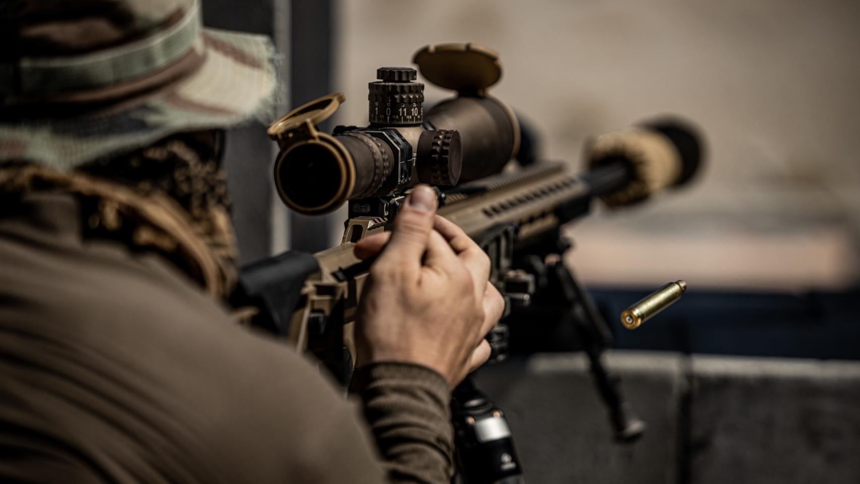 Un marine en una de las pruebas del rifle MK22