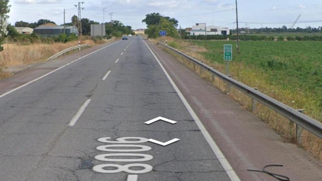 La carretera A-8006, a la altura del kilómetro donde se ha producido el accidente.