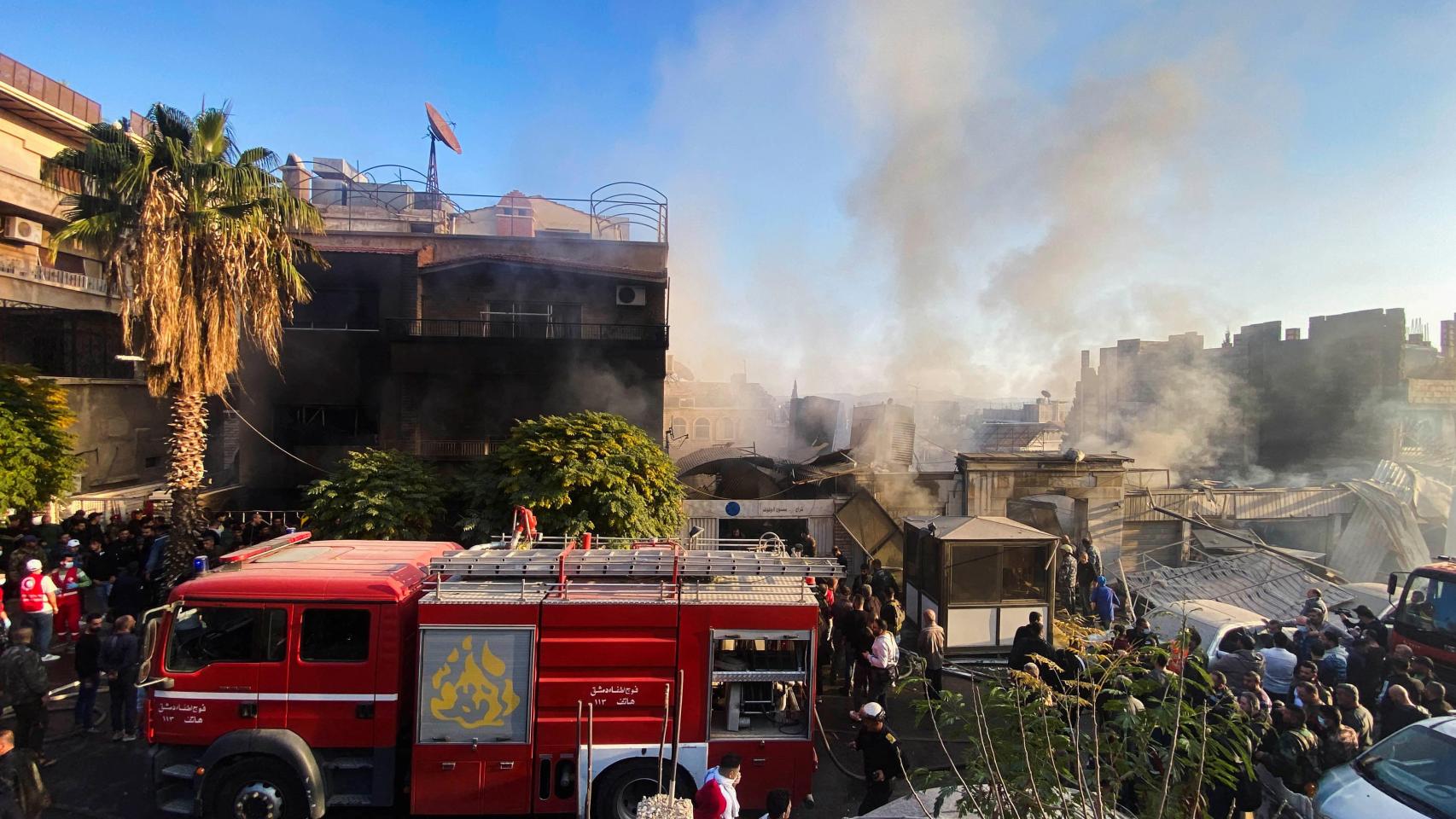 Un ataque israelí sobre un suburbio de Damasco hace unas semanas