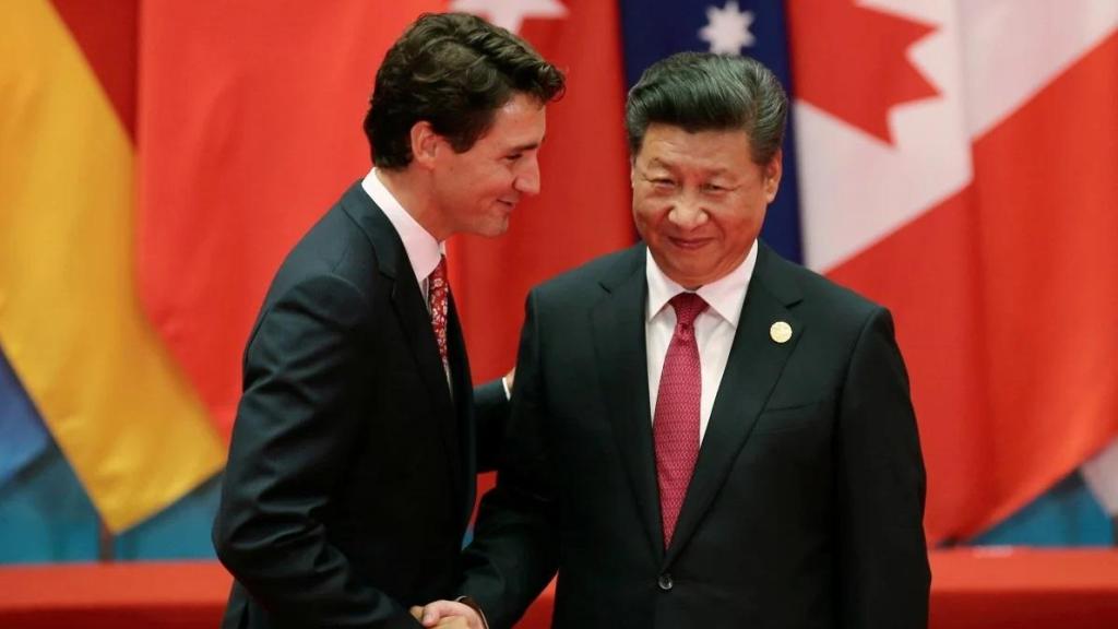 El primer ministro canadiense, Justin Trudeau, y el presidente chino Xi Jinping en una imagen de archivo.