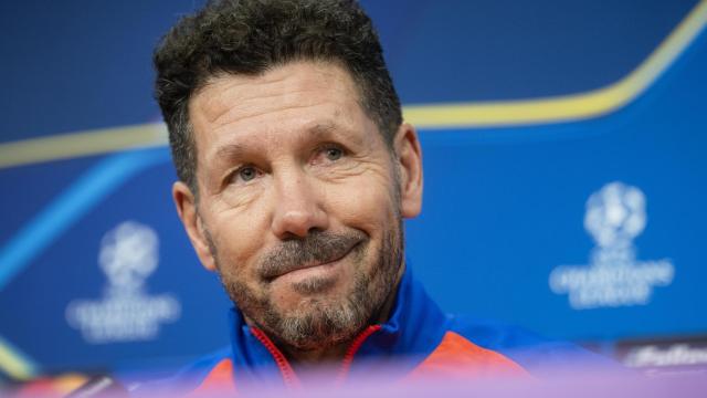 Simeone, en rueda de prensa con el Atlético de Madrid