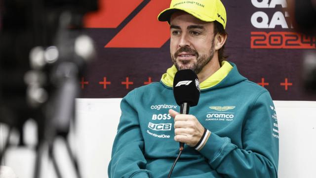 Fernando Alonso, durante la rueda de prensa de la FIA previa al GP de Qatar