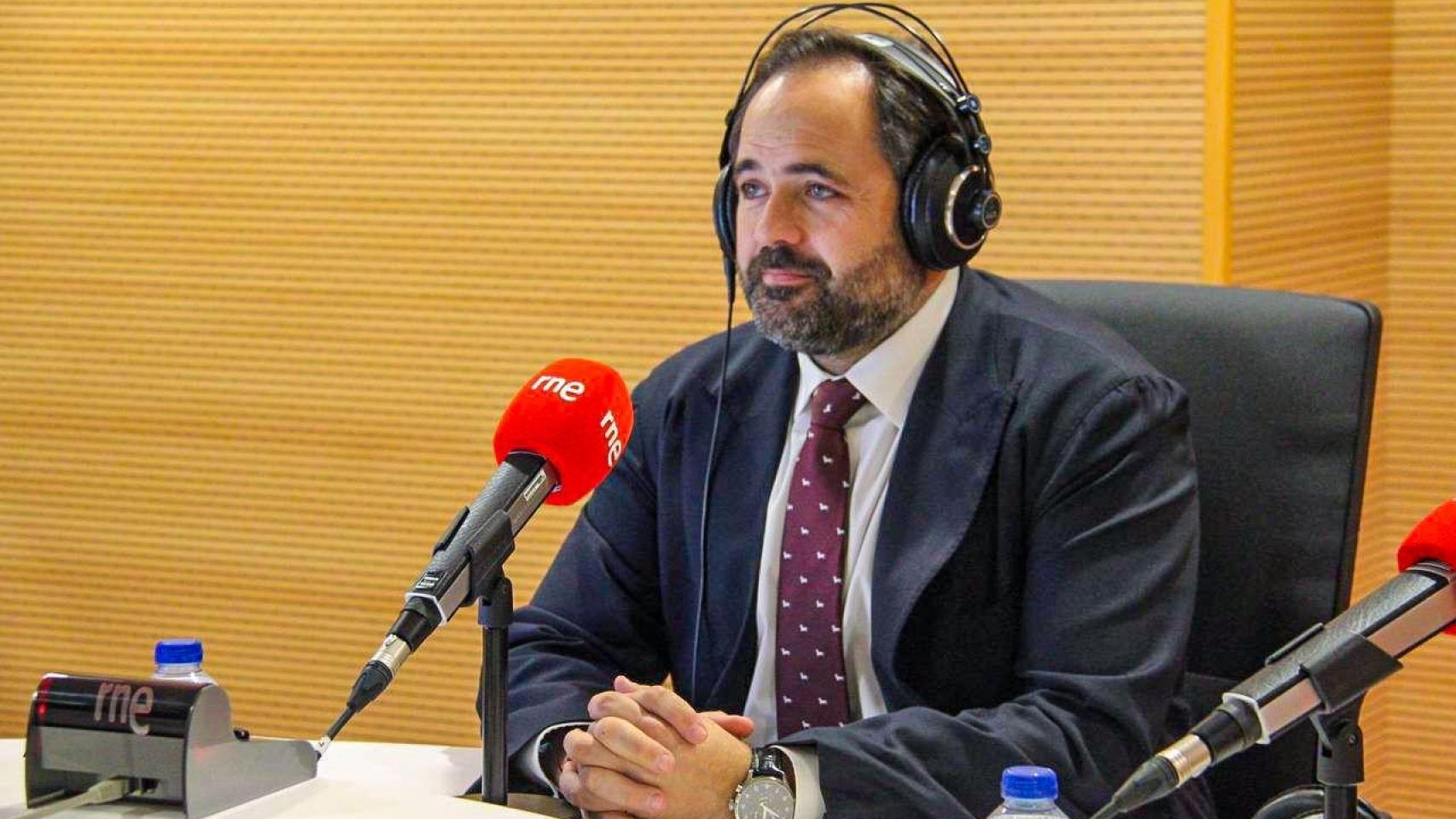 Paco Núñez durante su intervención en el programa 'Parlamento' de Radio Nacional.