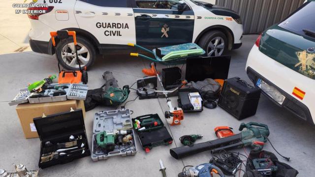 Objetos recuperados. Foto: Guardia Civil.