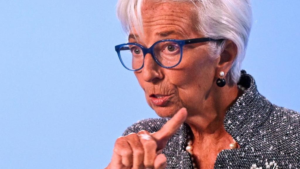 Christine Lagarde, presidenta del BCE, durante una rueda de prensa.