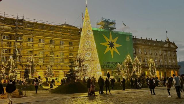 La Praza do Obradoiro, durante las pasadas navidades.