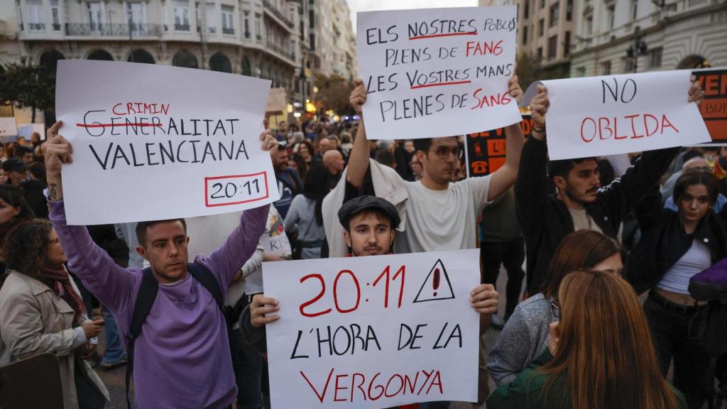 Pancartas en la manifestación de este sábado en Valencia