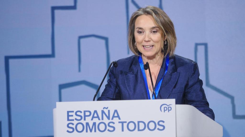 Cuca Gamarra, durante su discurso de este sábado en Valladolid