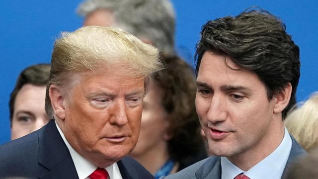 Trudeau y Trump, en una cumbre de la OTAN. Imagen de archivo