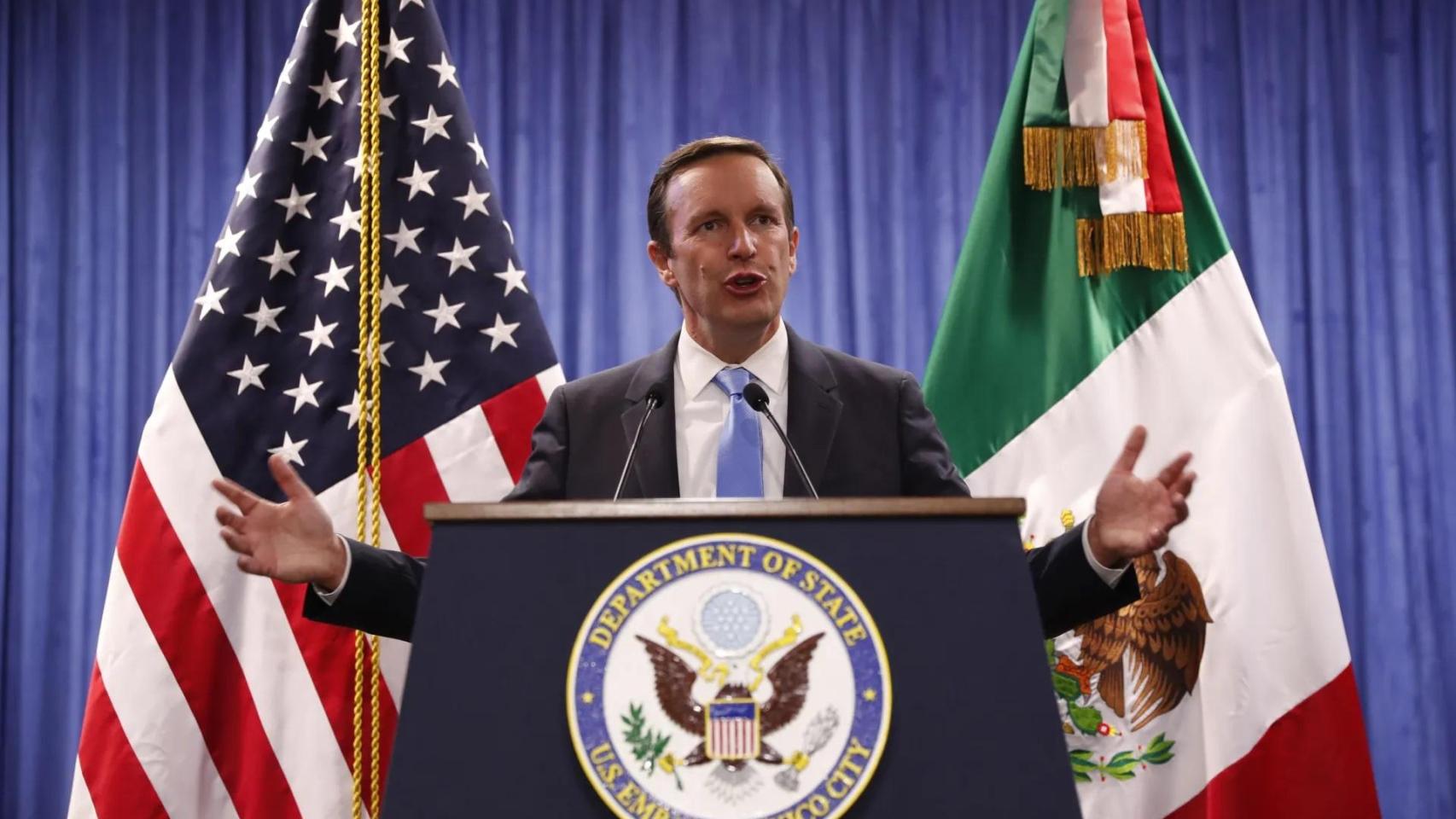 Fotografía de archivo en la que se observa al senador estadounidense Chris Murphy, víctima de amenaza de bomba.