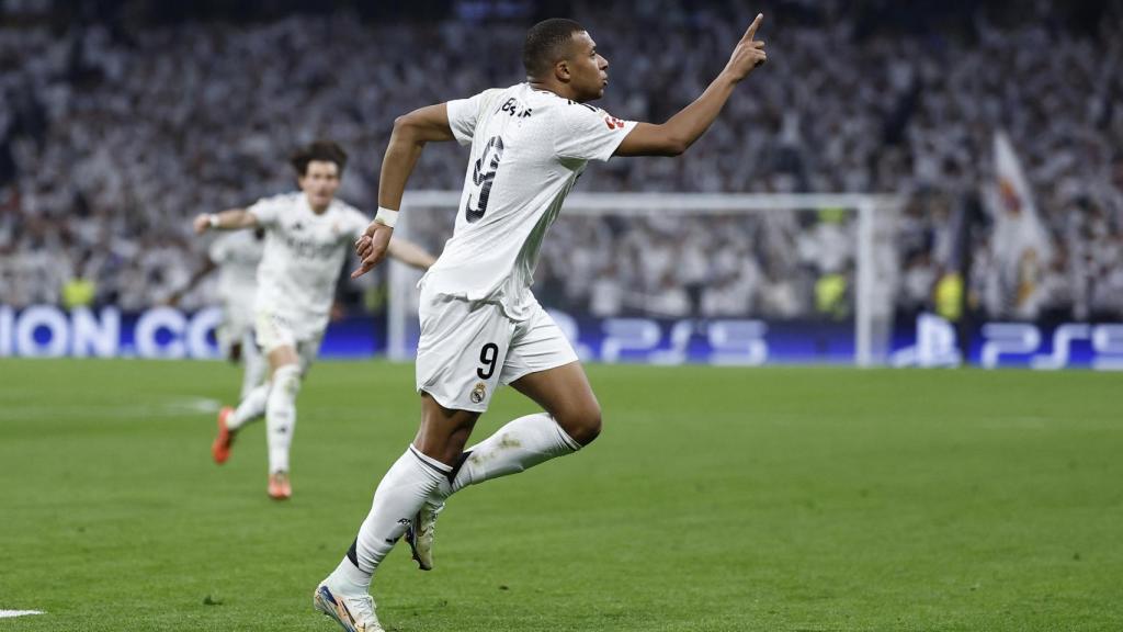 Mbappé celebra su gol ante el Getafe.