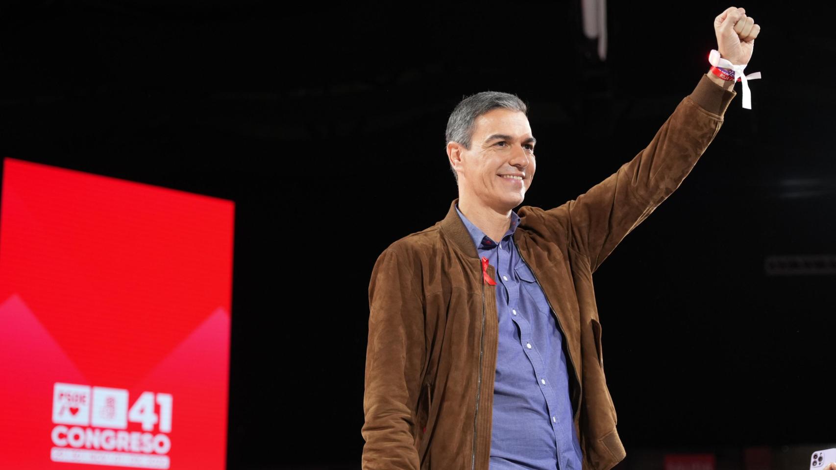 Pedro Sánchez, tras ser reelegido como secretario general del PSOE.