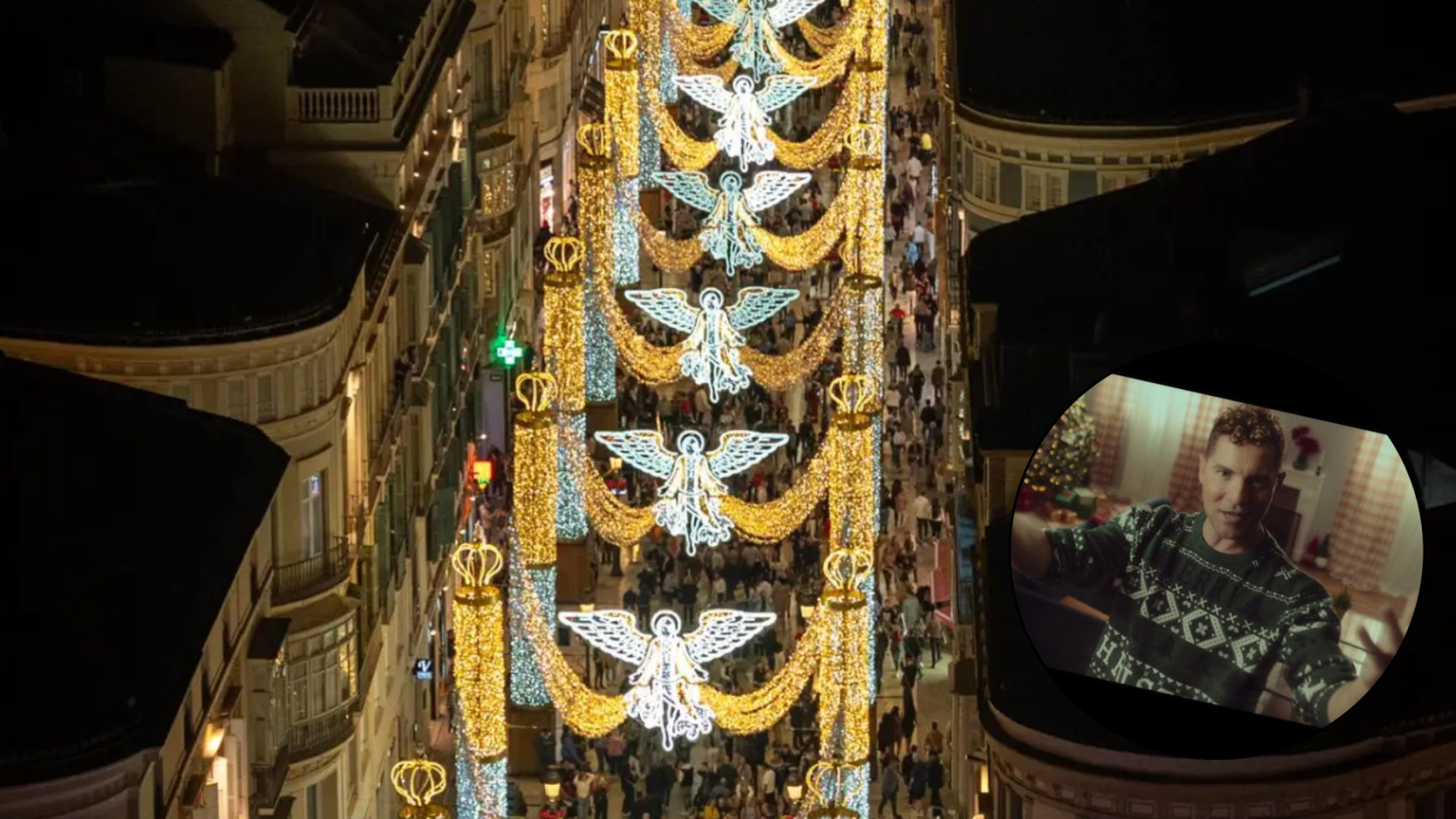 El Burrito Sabanero de David Bisbal, momento estrella de las luces de Navidad de la calle Larios de Málaga este año