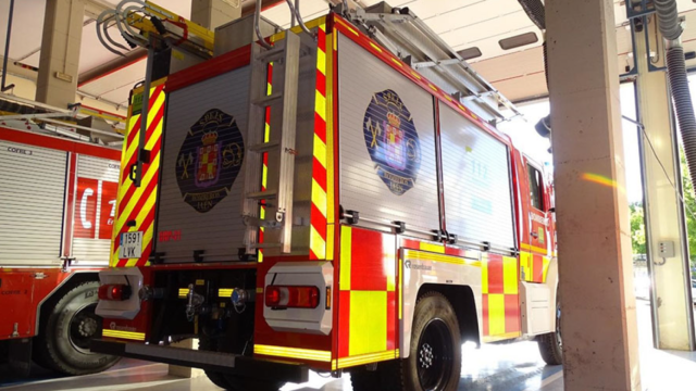 Vehículos en el parque de bomberos de Jaén.