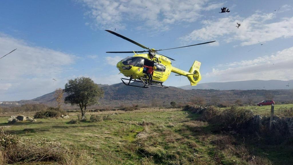 Rescate en helicóptero de un hombre en Béjar