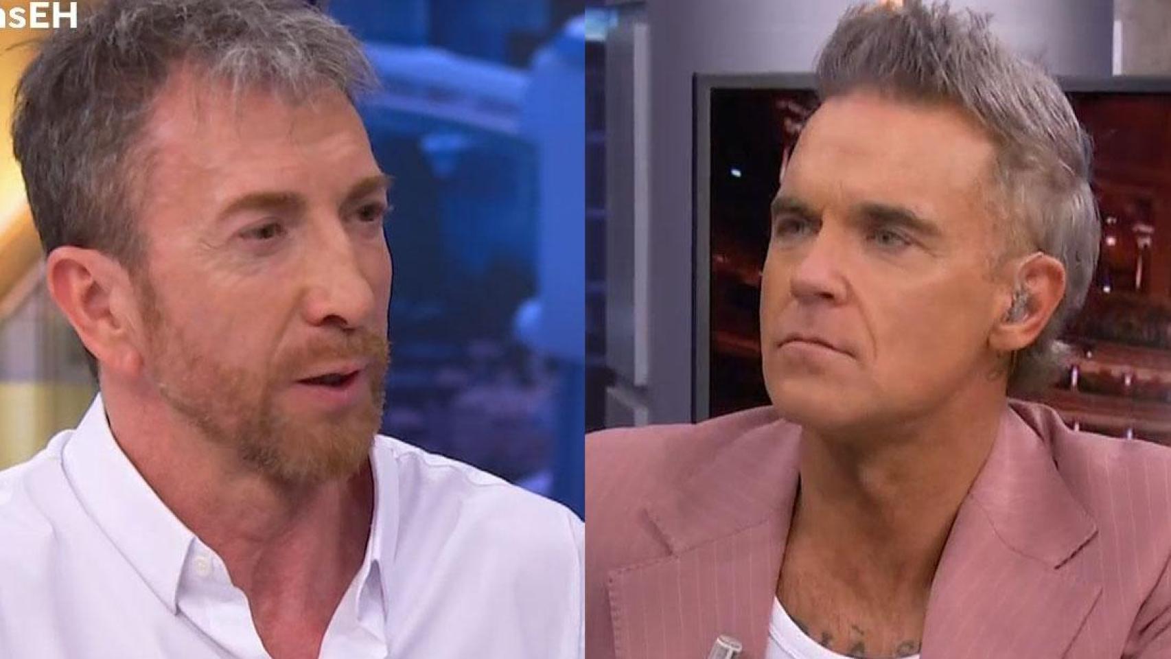 Pablo Motos y Robbie Williams en 'El Hormiguero'.