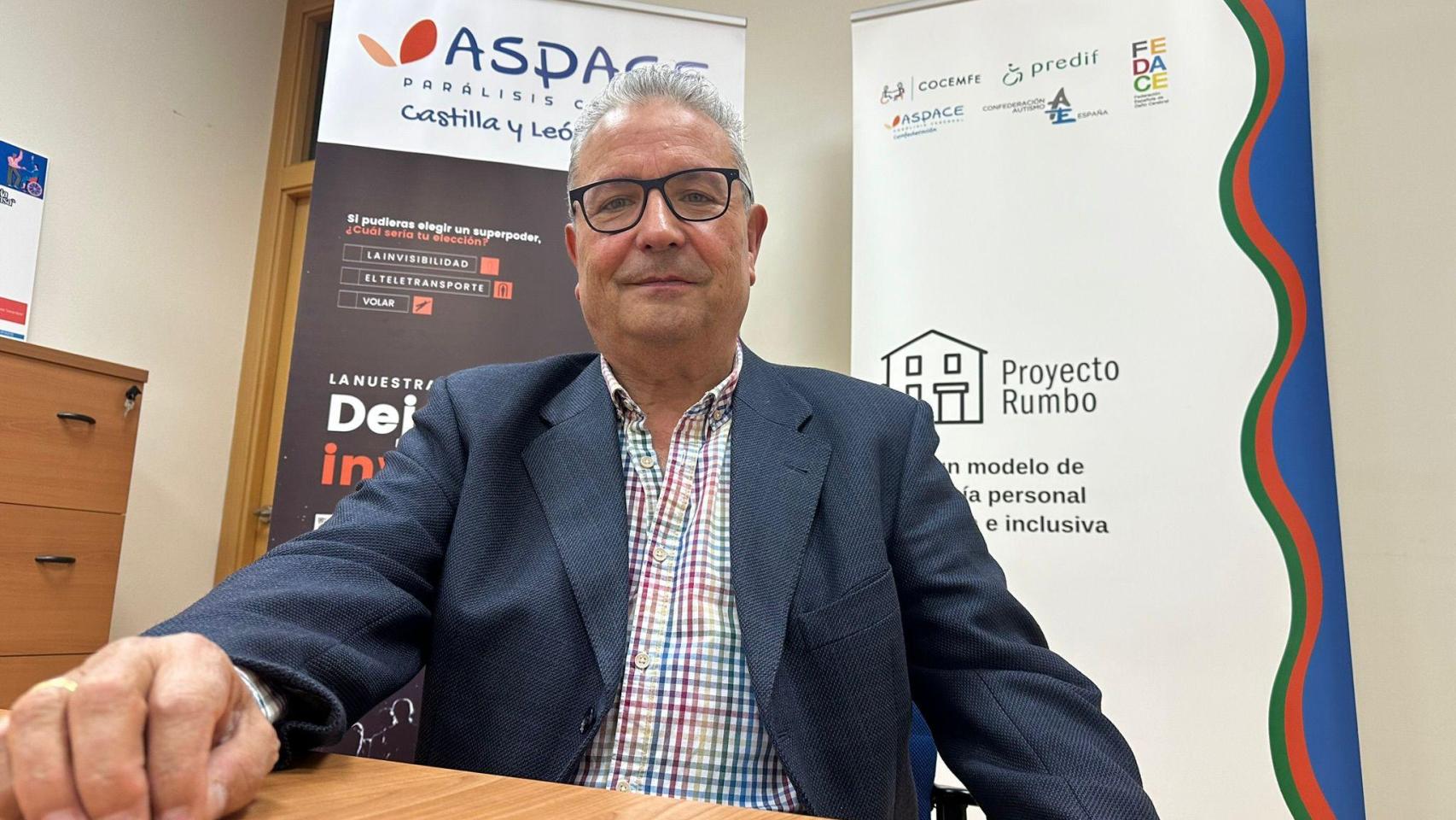 José Cófreces, presidente de la Federación de Aspace Castilla y León, durante la entrevista con EL ESPAÑOL - Noticias de Castilla y León