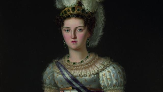 María Josefa Amalia de Sajonia, tercera esposa de Fernando VII, retratada por Francisco Lacoma Sans (h. 1820). Museo del Prado